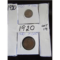 1920 CANADA LARGE & SMALL PENNIES