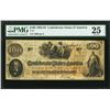 Image 1 : 1862-63 $100 Confederate States of America Note PMG 25