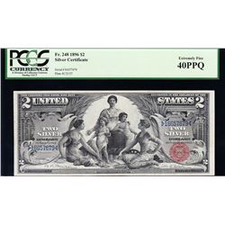 1896 $2 Educational Silver Certificate PCGS 40PPQ