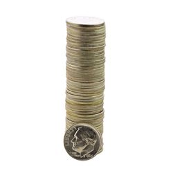 Roll of (50) Brilliant Uncirculated 1964 Roosevelt Dime Coins