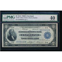1918 $2 Cleveland Federal Reserve Bank Note PMG 40