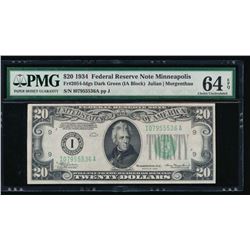 1934 $20 Minneapolis Federal Reserve Note PMG 64EPQ