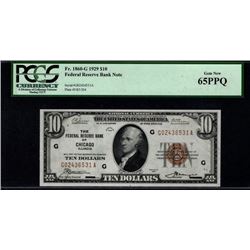 1929 $10 Chicago Federal Reserve Bank Note PGCS 65PPQ