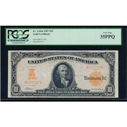 1907 $10 Gold Certificate PCGS 35PPQ