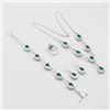 Image 2 : Lab Created Sterling Silver Blue Topaz Jewelry Suite