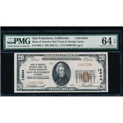 1929 $20 San Francisco National Bank Note PMG 64EPQ