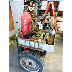 OXY ACETYLENE CART C/W HOSES, GLOVES, TIPS, ETC