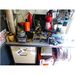 2 GREY METAL DESKS & CONTENTS