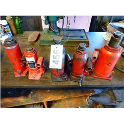 5 HYDRAULIC BOTTLE JACKS & 2 HANDLES