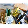 Image 3 : 2 TACKLE BOXES, 2 GREASE GUNS, HALOGEN WORK LIGHT, OILERS, BELTS, ETC - BUNDLE