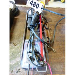 TROUBLE LIGHT, HITCH, CLEVICES, 40 LB SAFETY CABLE, ETC - BUNDLE