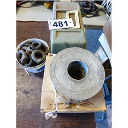 TACKLE BOX & CONTENTS, HARDWARE, METAL TAPE - BUNDLE