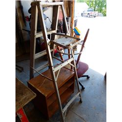 STEP LADDER, STAND & 2 STOOLS