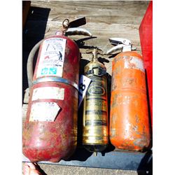3 FIRE EXTINGUISHERS (1 - BRASS)
