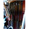 Image 1 : ASSORTED CHAINS & BOOMERS ON BACK WALL OF SHED