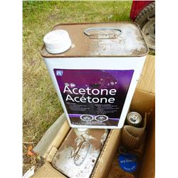 3 CANS ACETONE, SAFETY WEAR, COLEMAN CAMP STOVE