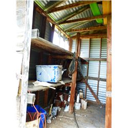 WOOD SHED ON SKIDS & CONTENTS
