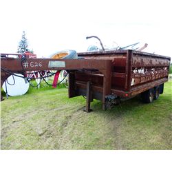THE STRONGBOX (LINDEN) APPROX 14' TANDEM AXLE HYDRAULIC DUMP TRAILER & CONTENTS