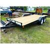 Image 1 : APPROX. 18' TANDEM AXLE FLAT DECK TRAILER