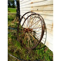 2 STEEL WAGON WHEELS