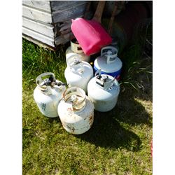 7 PROPANE TANKS & GERRY CAN