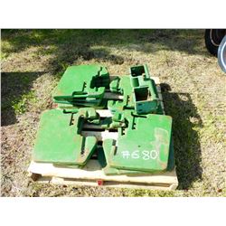 PALLET OF 14 JOHN DEERE WEIGHTS