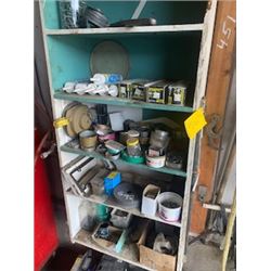 GRINDING STONES, SCREWS ON WHITE SHELF