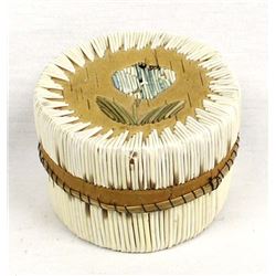 Native American Iroquois Lidded Quill Basket
