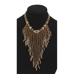 Unusual and Striking Bead Collar with Fringe
