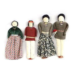 4 Vintage Native American Navajo Cloth Dolls