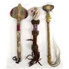 Image 1 : 3 Native American Collectibles:  Clubs and Rattle