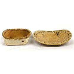 2 Native American Birch Bark Baskets