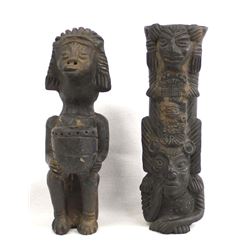 2 Pre Columbian Mayan Style Pottery Replicas