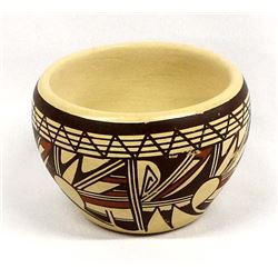 Hopi Polychrome Pottery Bowl, Jofern Silas Puffer