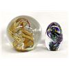 Image 1 : 2 Hand Blown Glass Paperweights