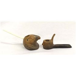 2 Native American Catawba Pottery Pipes, Sanders