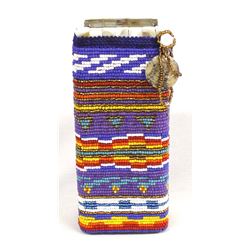 Hand Beaded Glass Vase by Kathy Kills Thunder