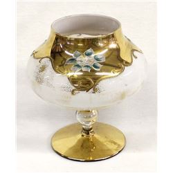 Vintage Czechsolavakian Gold Gilt Pedestal Bowl