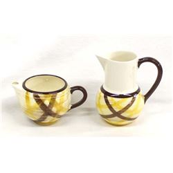 2 Vernonware Organdie Metlox Poppytrail Pitchers