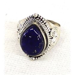 Sterling Silver Lapis Ring, Size 7.25