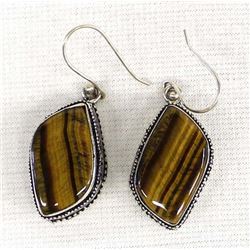 Sterling Silver Tiger's Eye Earrings