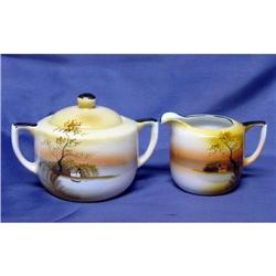 Noritake Cabin on the Lake Creamer & Sugar #940229