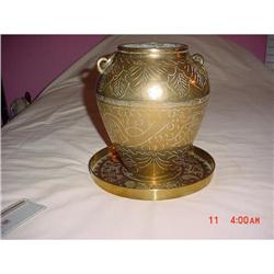 vase,  with platter, "China",  brass #940329