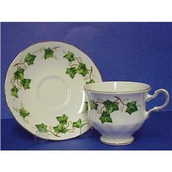 Colclough Cup & Saucer GREEN IVY #940530