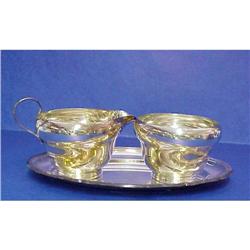 3 pc. Silver Creamer,Sugar&Tray #940545