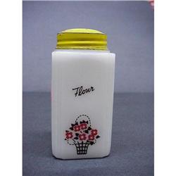  Old TIPP Milk Glass Range FLOUR Shaker #940623