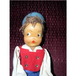 Wooden Boy Doll marked on foot Werkstatt #940631