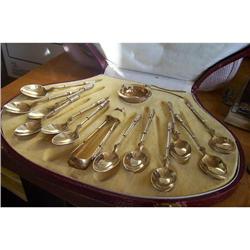 Antique French Sterling Silver Vermeil Spoons #940730