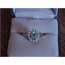 14KWG Aquamarine and Diamond Ring #940742