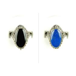 Antique FLIP Ring Black Onyx  Lapis Lazuli! #940765